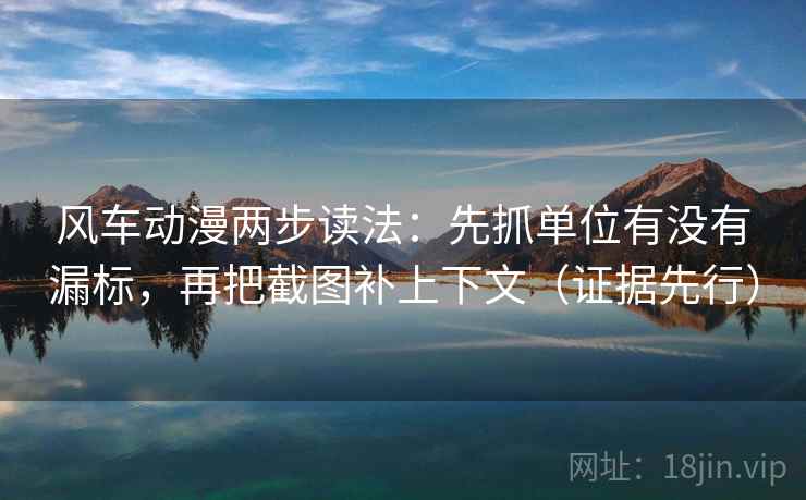 风车动漫两步读法：先抓单位有没有漏标，再把截图补上下文（证据先行）