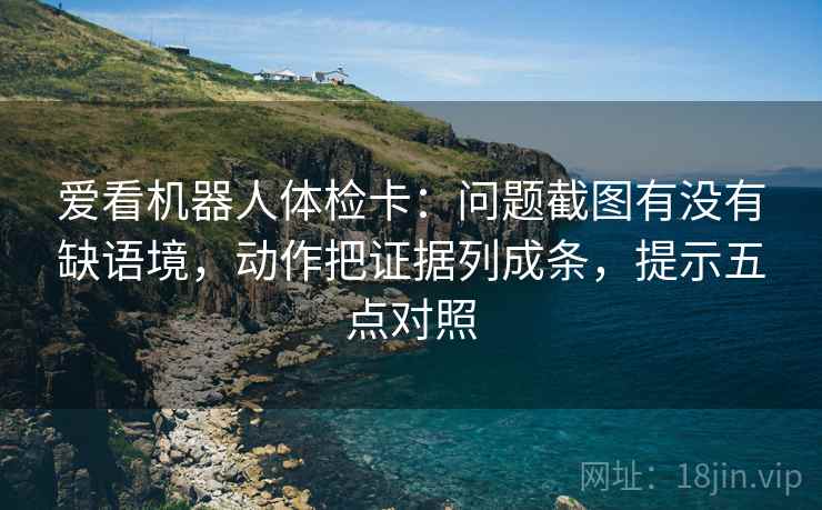 爱看机器人体检卡:问题截图有没有缺语境,动作把证据列成条,提示五点对照 第2张 爱看机器人体检卡:问题截图有没有缺语境,动作把证据列成条,提示五点对照 第2张