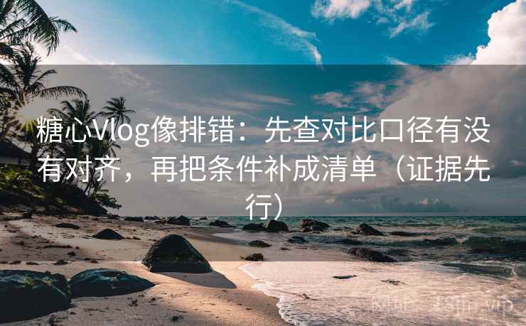 糖心Vlog像排错:先查对比口径有没有对齐,再把条件补成清单(证据先行)