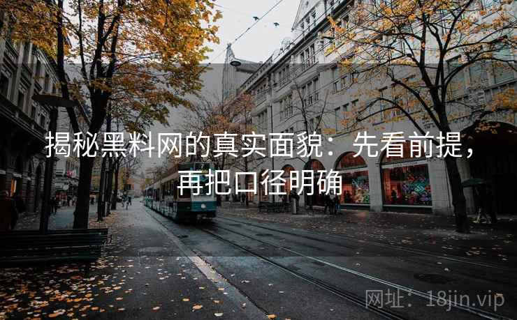 揭秘黑料网的真实面貌：先看前提，再把口径明确