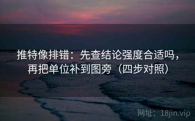 推特像排错：先查结论强度合适吗，再把单位补到图旁（四步对照）