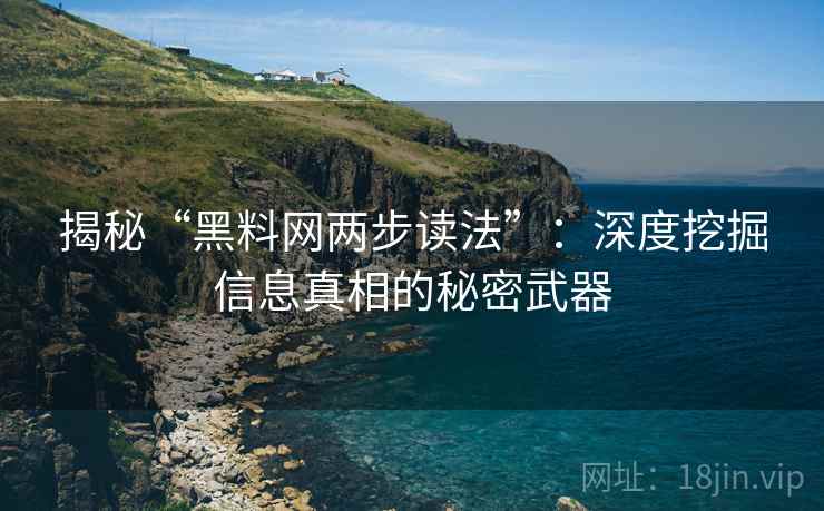 揭秘“黑料网两步读法”：深度挖掘信息真相的秘密武器
