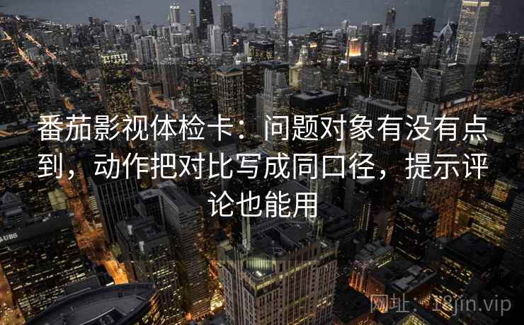 番茄影视体检卡：问题对象有没有点到，动作把对比写成同口径，提示评论也能用