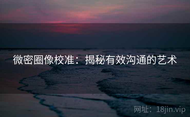 微密圈像校准：揭秘有效沟通的艺术
