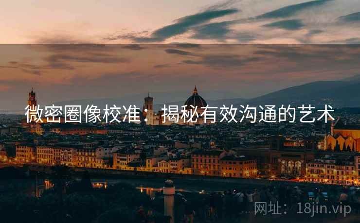 微密圈像校准：揭秘有效沟通的艺术